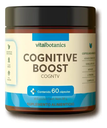 COGNTV con cordyceps y L-tirosina, 60 cápsulas, 500 mg por cápsula