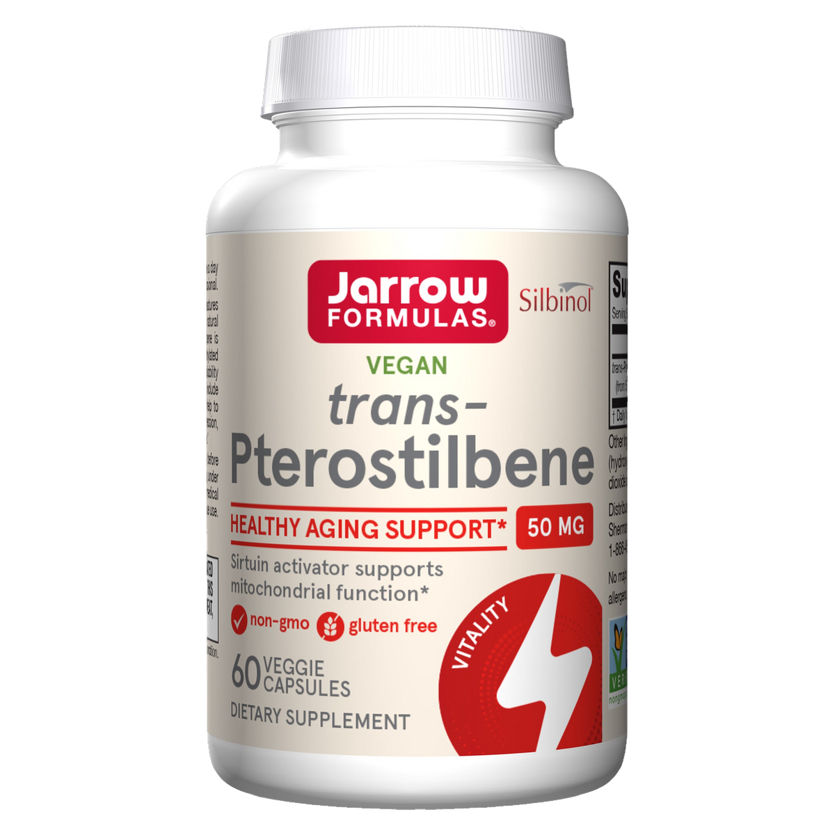 Trans-pterostilbeno, 60 cápsulas, 50 mg por cápsula