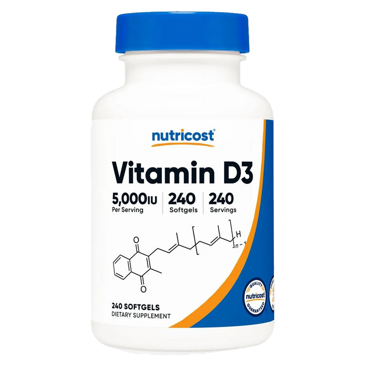 Vitamina D3, 240 cápsulas blandas, 5,000 UI por cápsula
