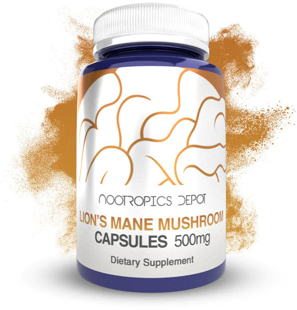 60 Cápsulas con 500 mg. de extracto Hongo Melena de León (Hericium Erinaceus) 8-1 Nootropics Depot