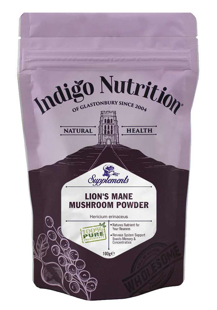 100g Hongo Melena de León en Polvo (Hericium Erinaceus) - Indigo Nutrition