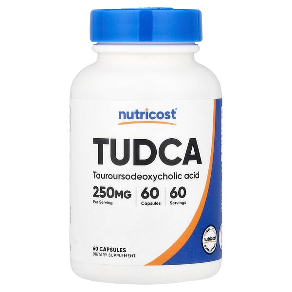 Frasco oficial Nutricost TUDCA 250 mg, 60 cápsulas