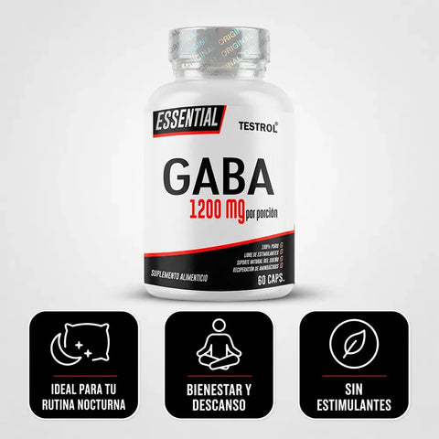 GABA 1200mg 60 cápsulas – Essential Testrol