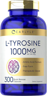 300 Cápsulas de L-tyrosine Premium con 1000mg por servicio - Carlyle
