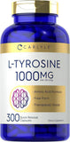 300 Cápsulas de L-tyrosine Premium con 1000mg por servicio - Carlyle