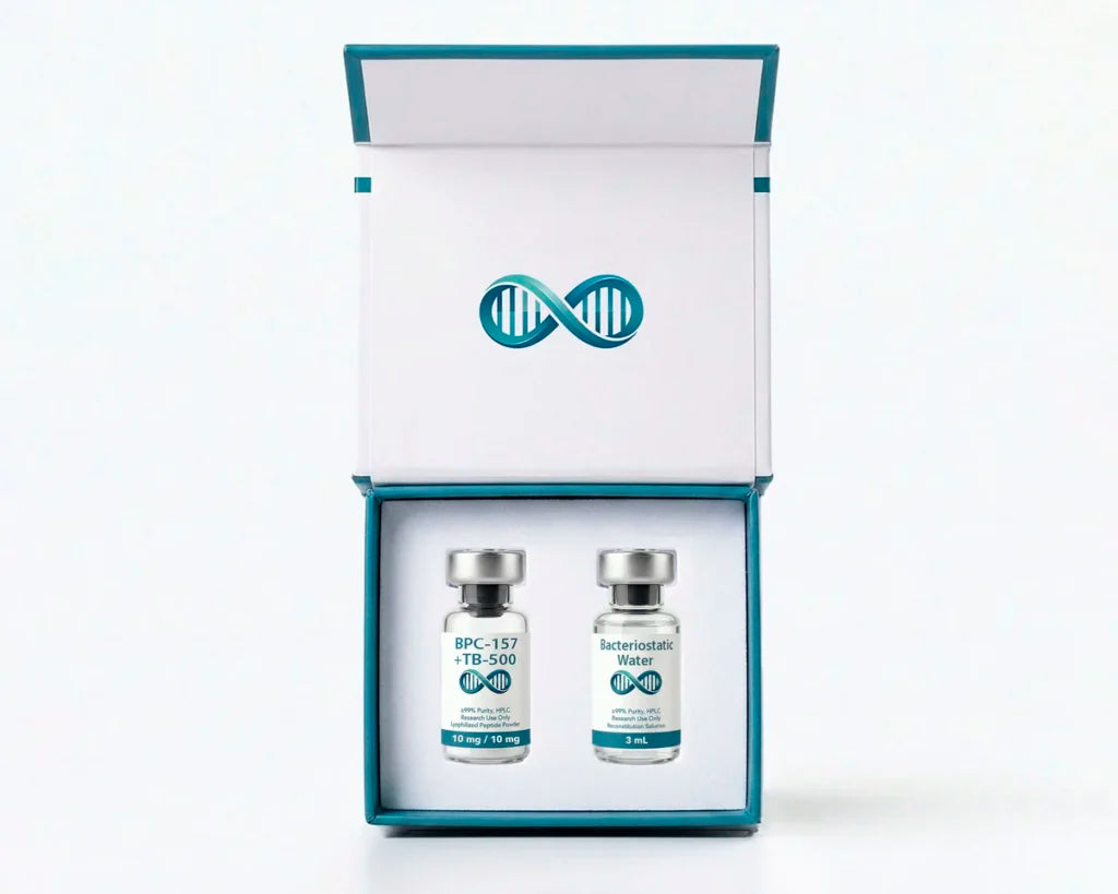 BPC-157 + TB-500 10mg/10mg + Bacteriostatic Water 3mL Research Kit – ≥99% Purity HPLC Research Use Only