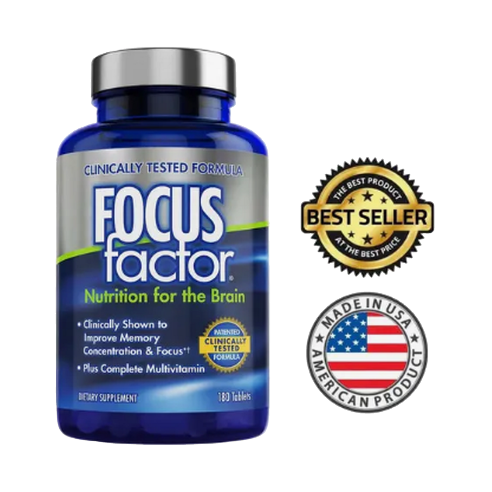 Focus Factor Original · 180 Tabletas · Nutrición para el Cerebro