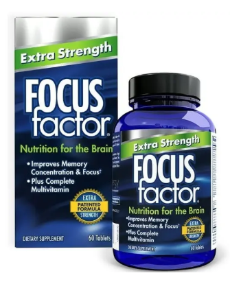 Focus Factor Extra Strength · 60 Tabletas · Nutrición para el Cerebro