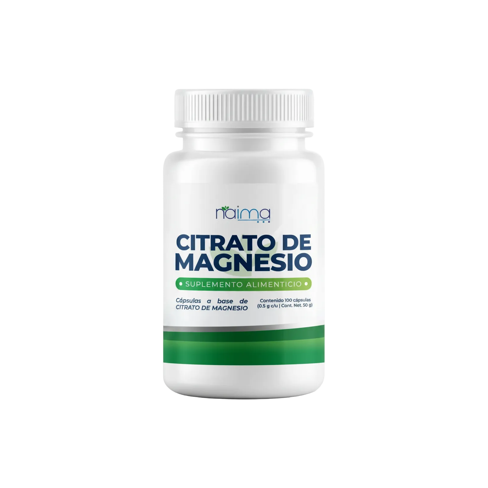 100 Cápsulas de Citrato de Magnesio 500mg - Naima