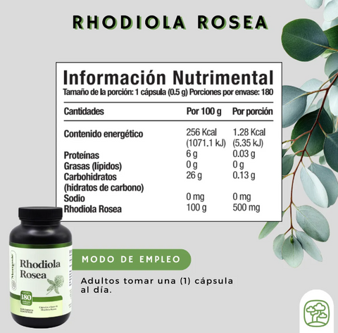 60 Cápsulas con 500mg de Rhodiola Rosea - Momosie