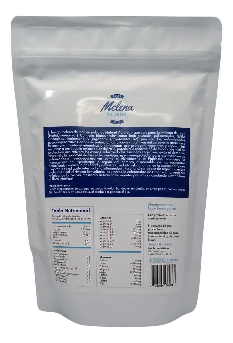 Melena de león en polvo, 250 g