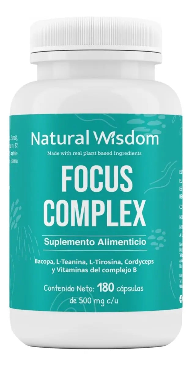 Focus Complex con cordyceps y vitaminas B, 180 cápsulas