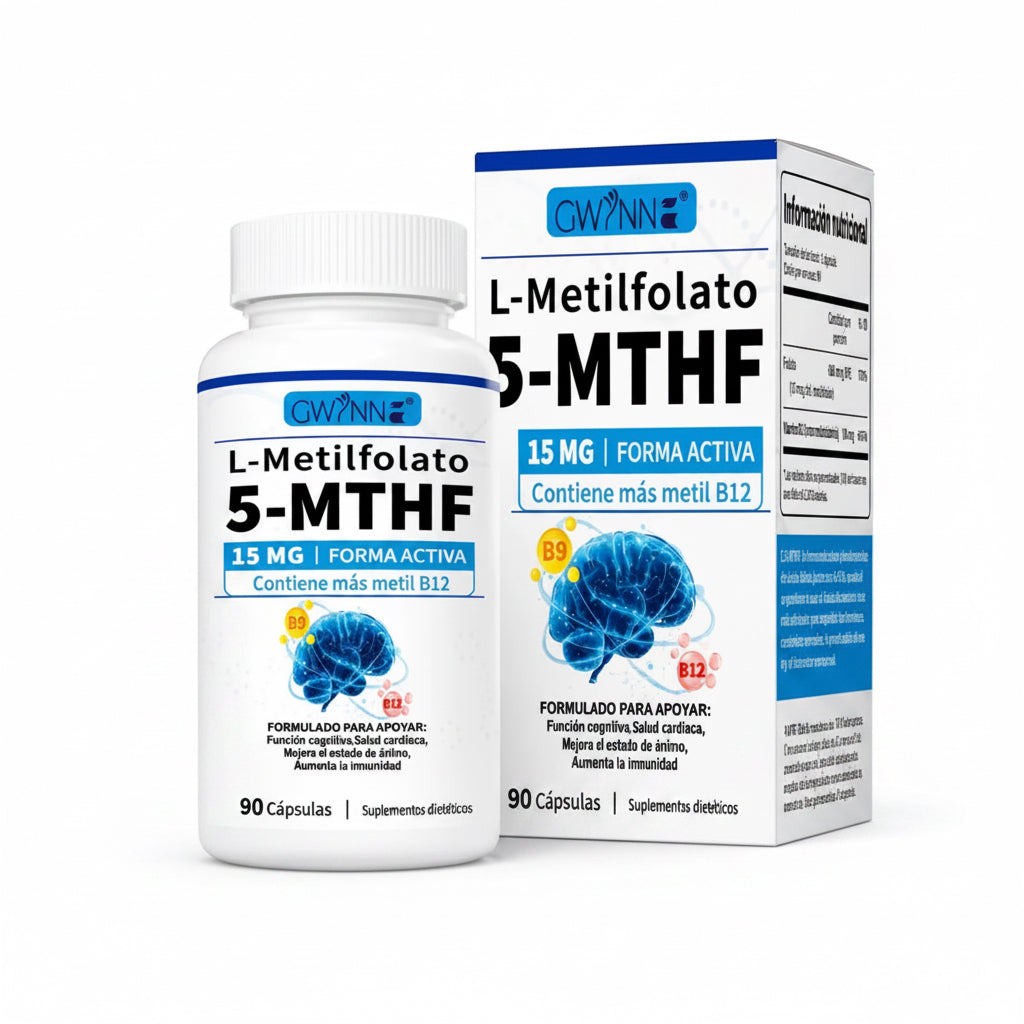 L-Metilfolato 5-MTHF 15mg – GWYNN® | 90 Cápsulas Forma Activa