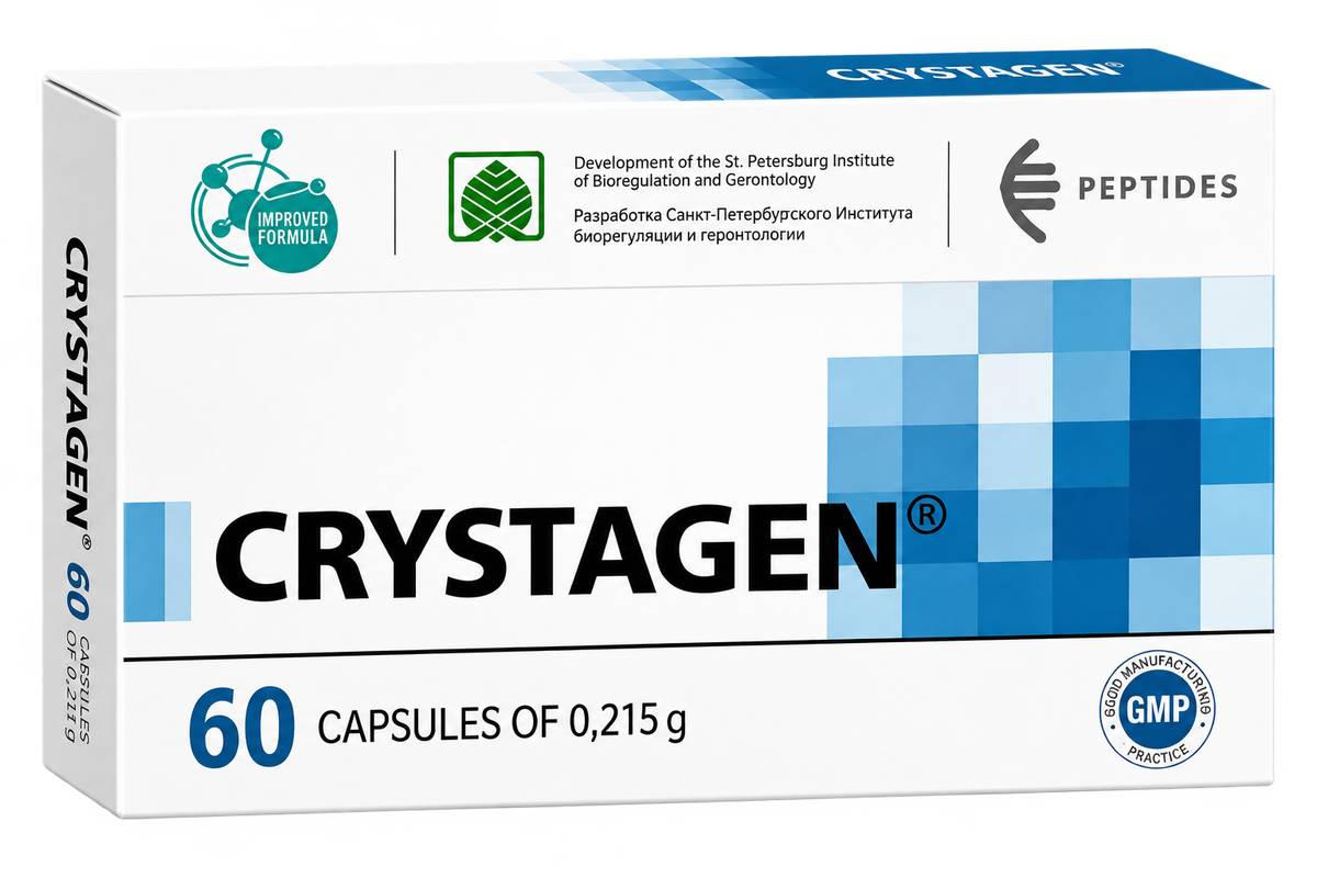 Crystagen Cápsulas 200mg (x60) | Péptido del Sistema Inmune para Longevidad – Khavinson