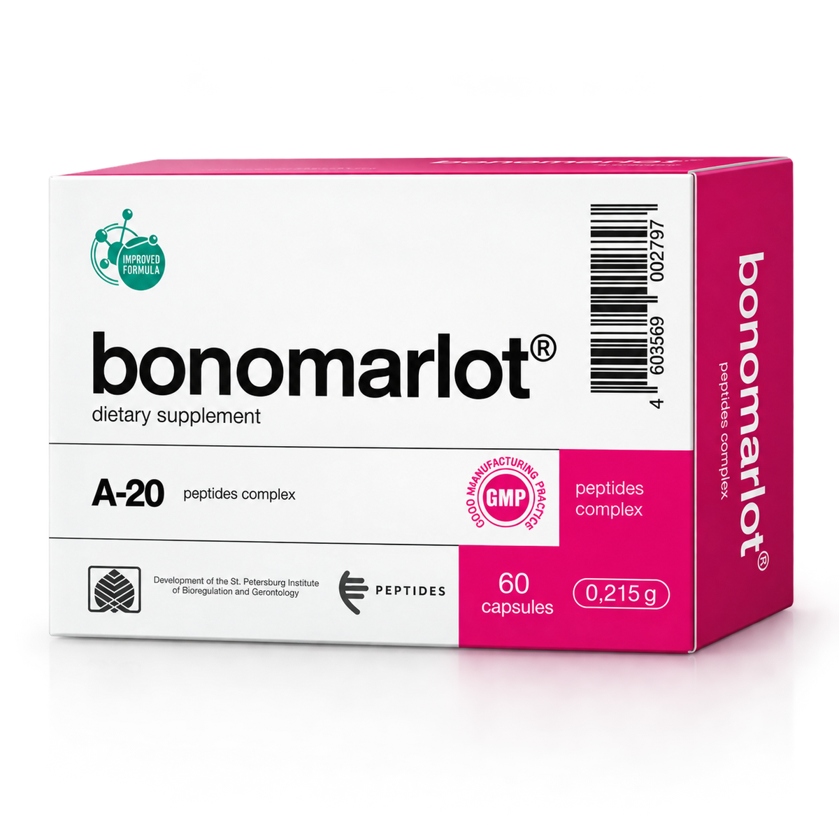Bonomarlot Cápsulas 200mg (x60) | Péptido de Médula Ósea para Inmunidad y Longevidad – Khavinson