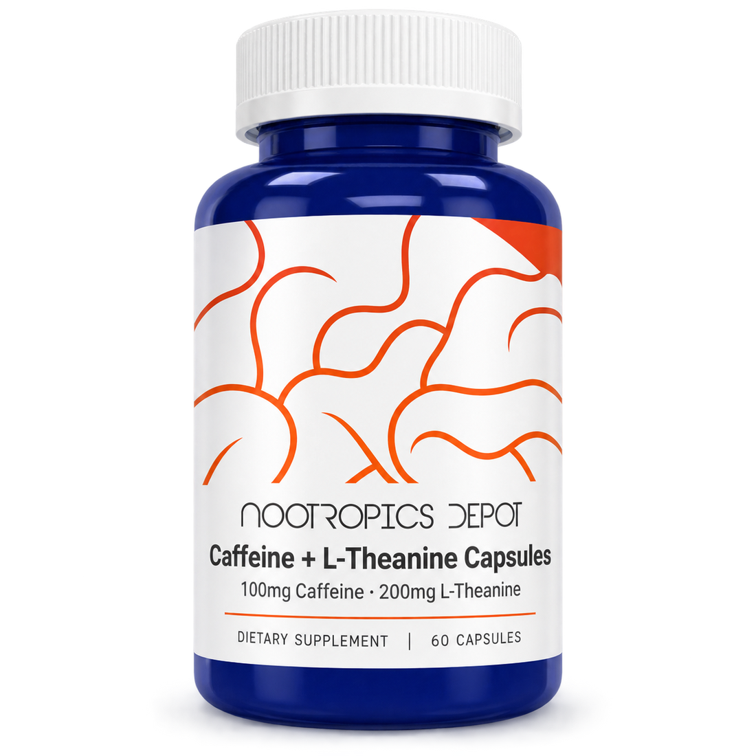 Cafeína 100mg+Teanina 200mg-60 Cáps–Nootropics Depot
