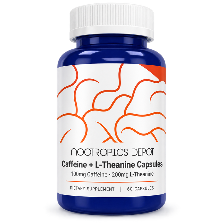 Cafeína 100mg+Teanina 200mg-60 Cáps–Nootropics Depot