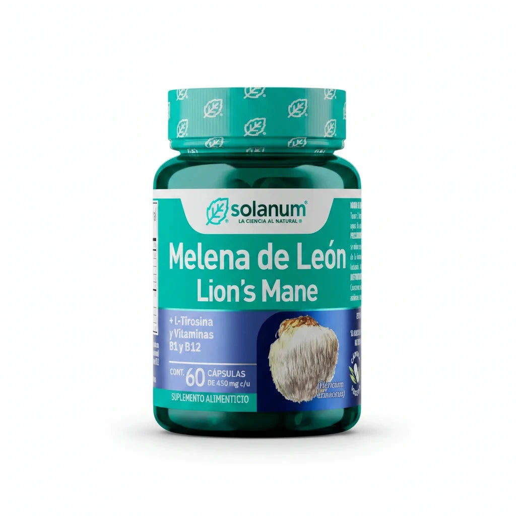 60 cápsulas con 450mg - Hongo Melena de León (Hericium Erinaceus)SOLANUM