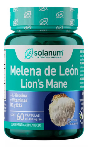 60 cápsulas con 450mg - Hongo Melena de León (Hericium Erinaceus)SOLANUM