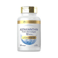 Astaxantina 12 mg · 120 Cápsulas Blandas · Carlyle · con Aceite de Coco Virgen
