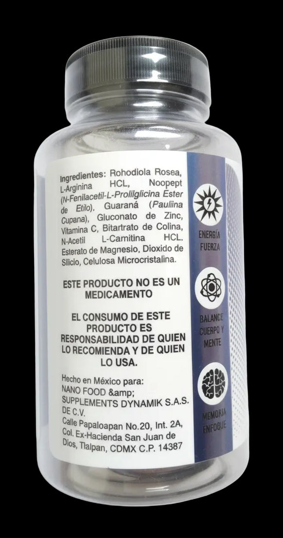 DynaMind – Nootrópico Cognitivo Avanzado | Noopept + Rhodiola + ALCAR