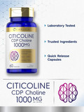 Citicolina CDP Choline 1000 mg · 60 Cápsulas · Carlyle · Extra Strength