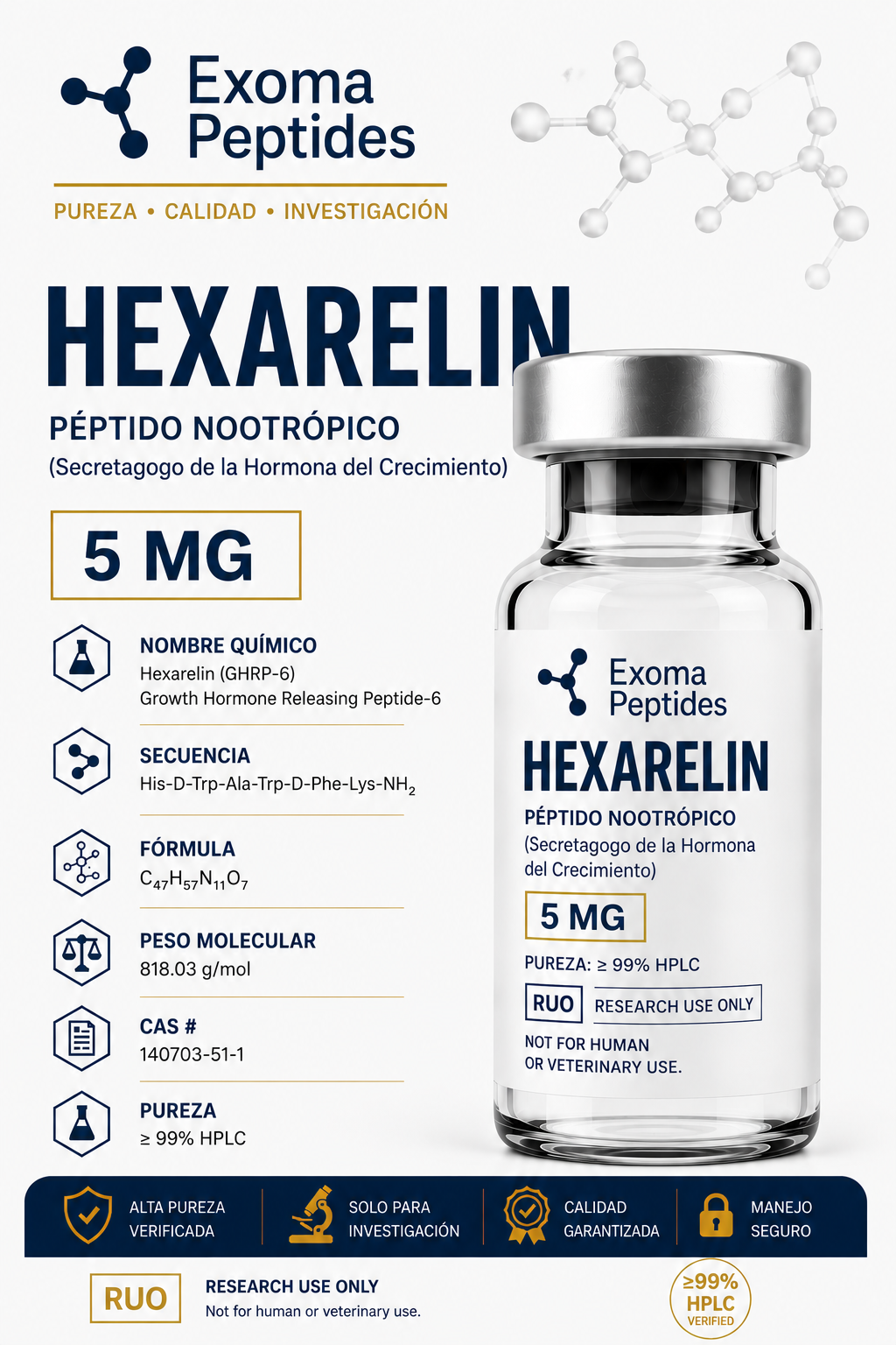 Hexarelin vial 5mg – Exoma Peptides