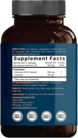 Citicolina 500 mg · 120 Cápsulas · NatureBell · CDP Colina + Tirosina