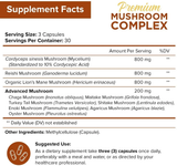 Premium Mushroom Complex 2600 mg · 90 Cápsulas Vegetales · NutriFlair · 10 Hongos