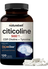 Citicolina 500 mg · 120 Cápsulas · NatureBell · CDP Colina + Tirosina