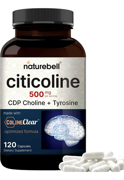 Citicolina 500 mg · 120 Cápsulas · NatureBell · CDP Colina + Tirosina