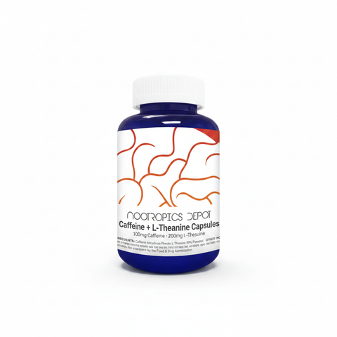 60 Cápsulas con 100mg de Cafeina y 200mg de L-Theanina - Nootropics Depot