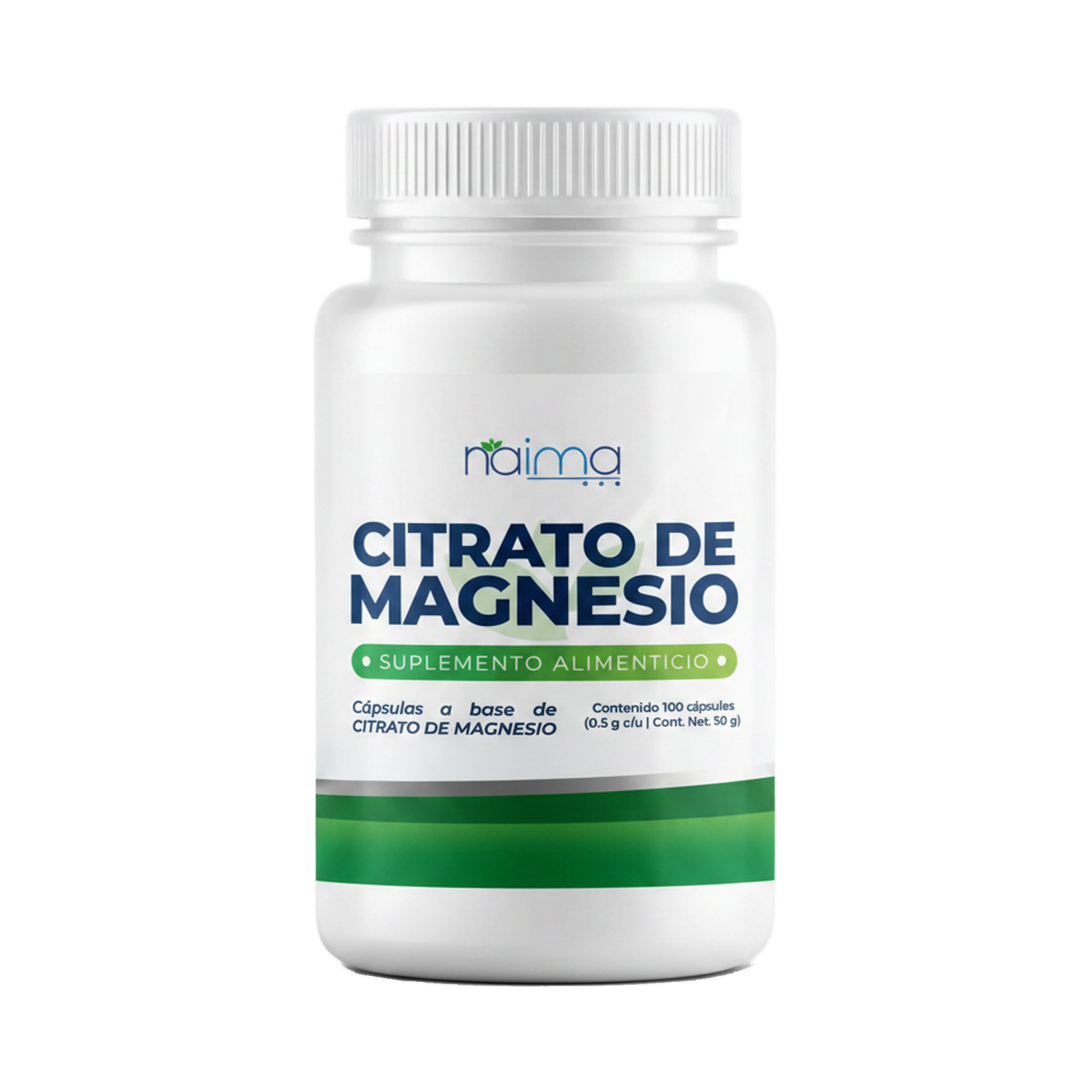 100 Cápsulas de Citrato de Magnesio 500mg - Naima