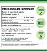 Alpha-GPC 300 mg · 60 Cápsulas · Double Wood Supplements · Fórmula Avanzada Memoria