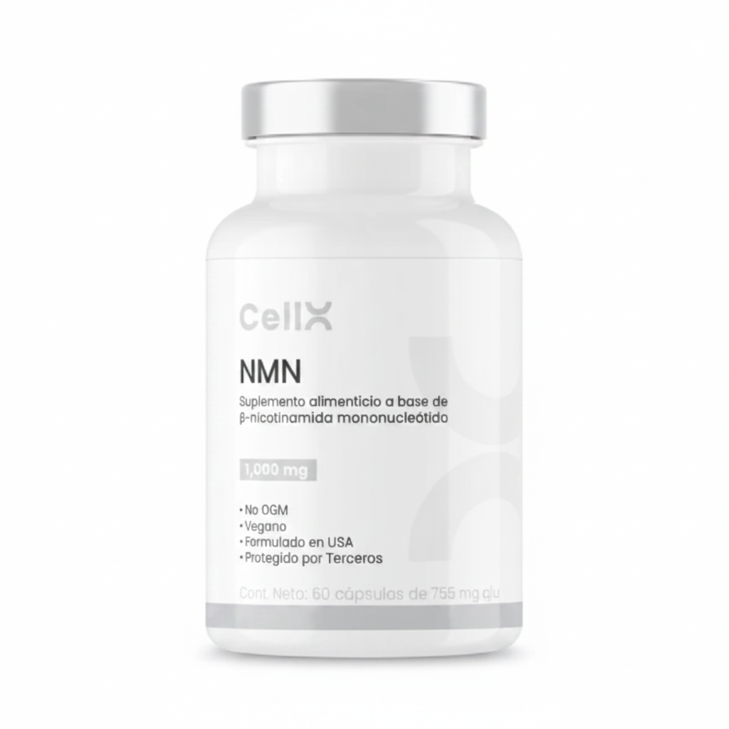 NMN - 60 Cápsulas con 1000mg β-Nicotinamida Mononucleótido + Resveratrol + TMG + Bioperine®  por CELX
