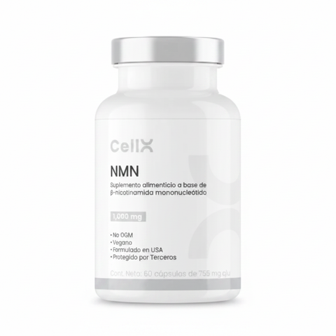 NMN - 60 Cápsulas con 1000mg β-Nicotinamida Mononucleótido + Resveratrol + TMG + Bioperine®  por CELX