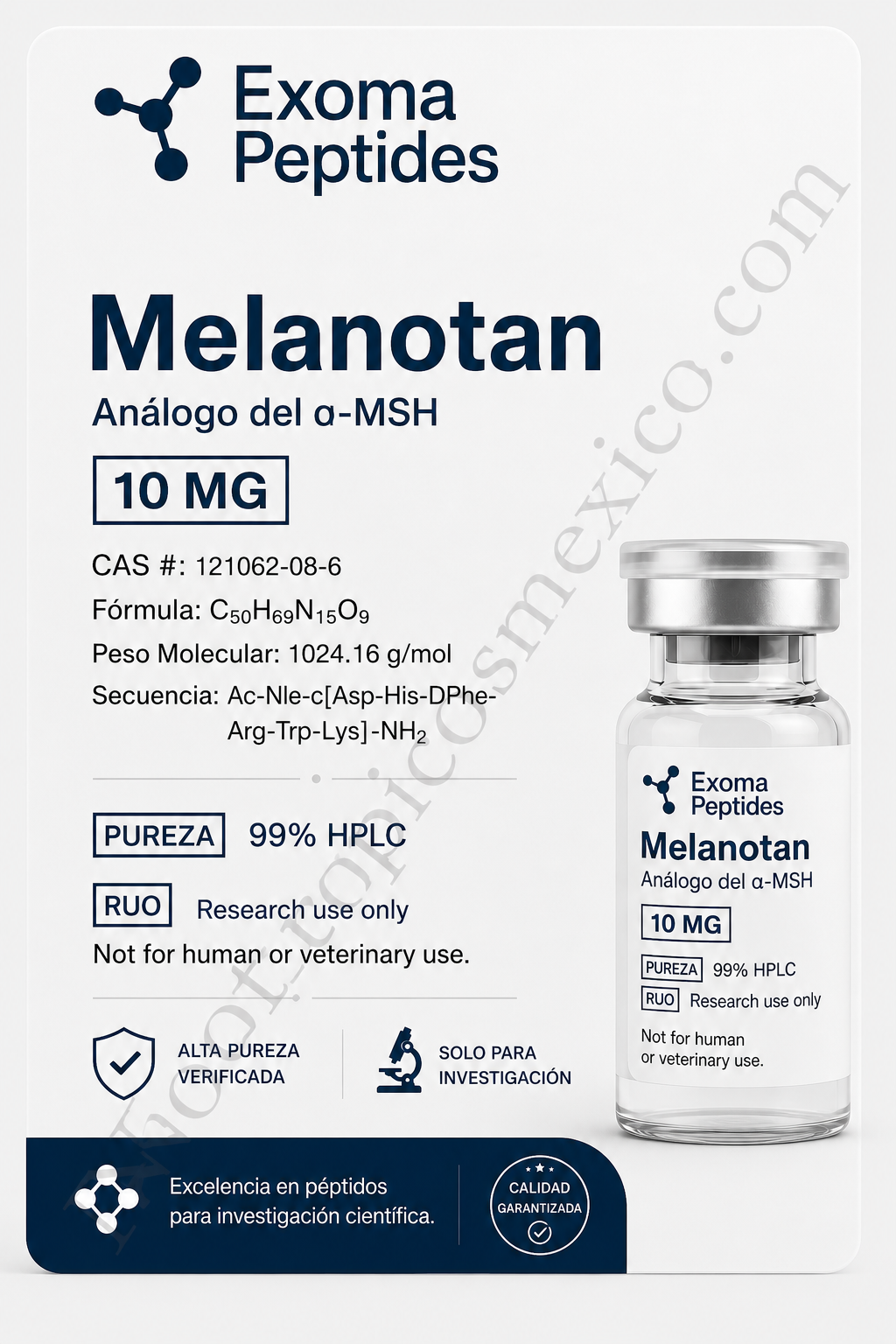 Melanotan vial 10mg – Exoma Peptides