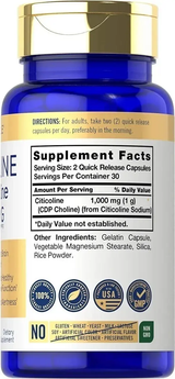 Citicolina CDP Choline 1000 mg · 60 Cápsulas · Carlyle · Extra Strength