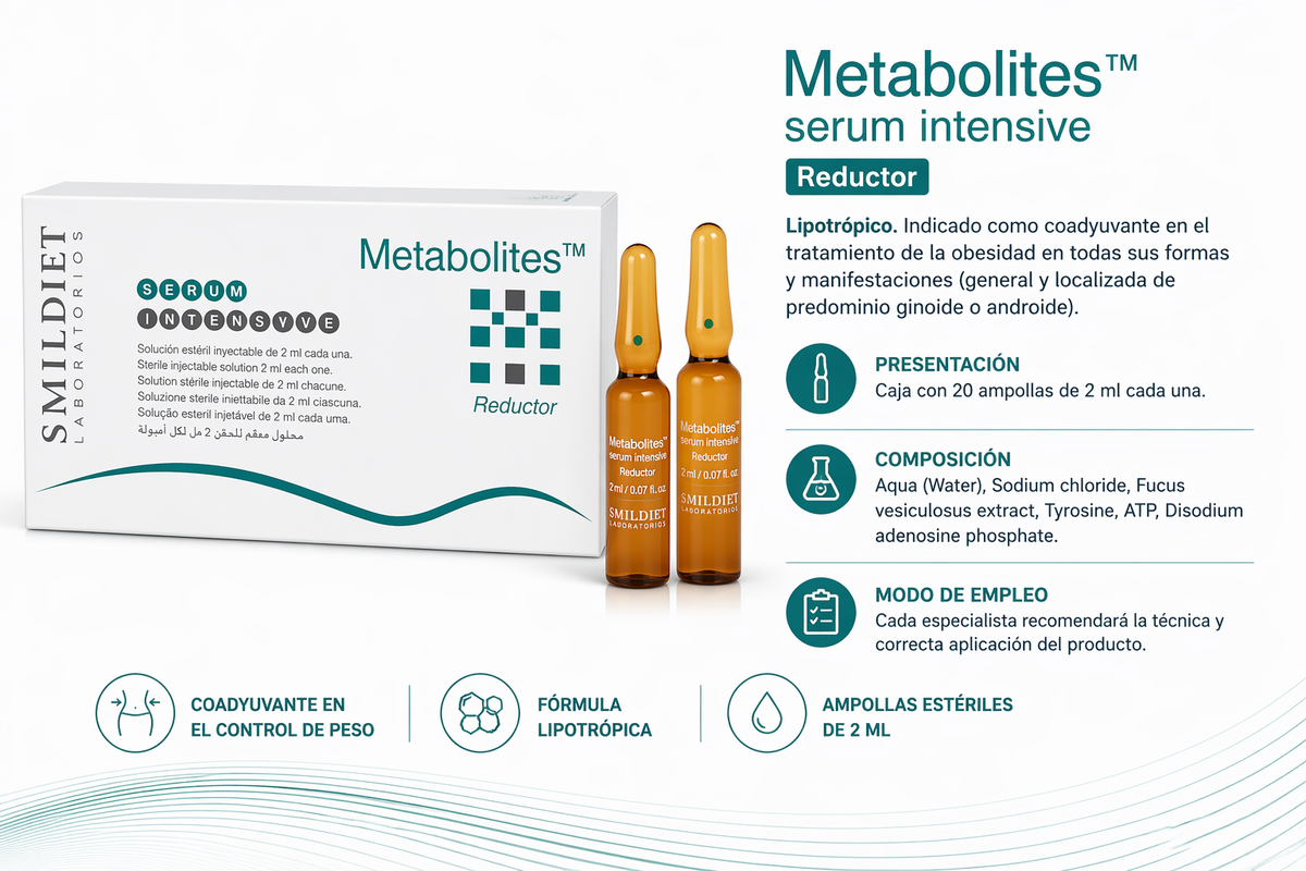Metabolites™ Serum Intensive Reductor · 20 Ampollas con aplicadores  · Smildiet