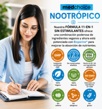 Nootrópico 11-EN-1 · 1321 mg · 60 Cápsulas · Medchoice · Sin Cafeína