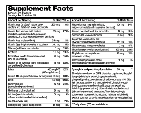 Focus Factor Original · 180 Tabletas · Nutrición para el Cerebro