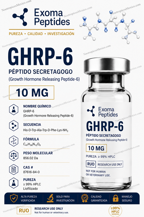 GHRP-6 vial 10mg – Exoma Peptides
