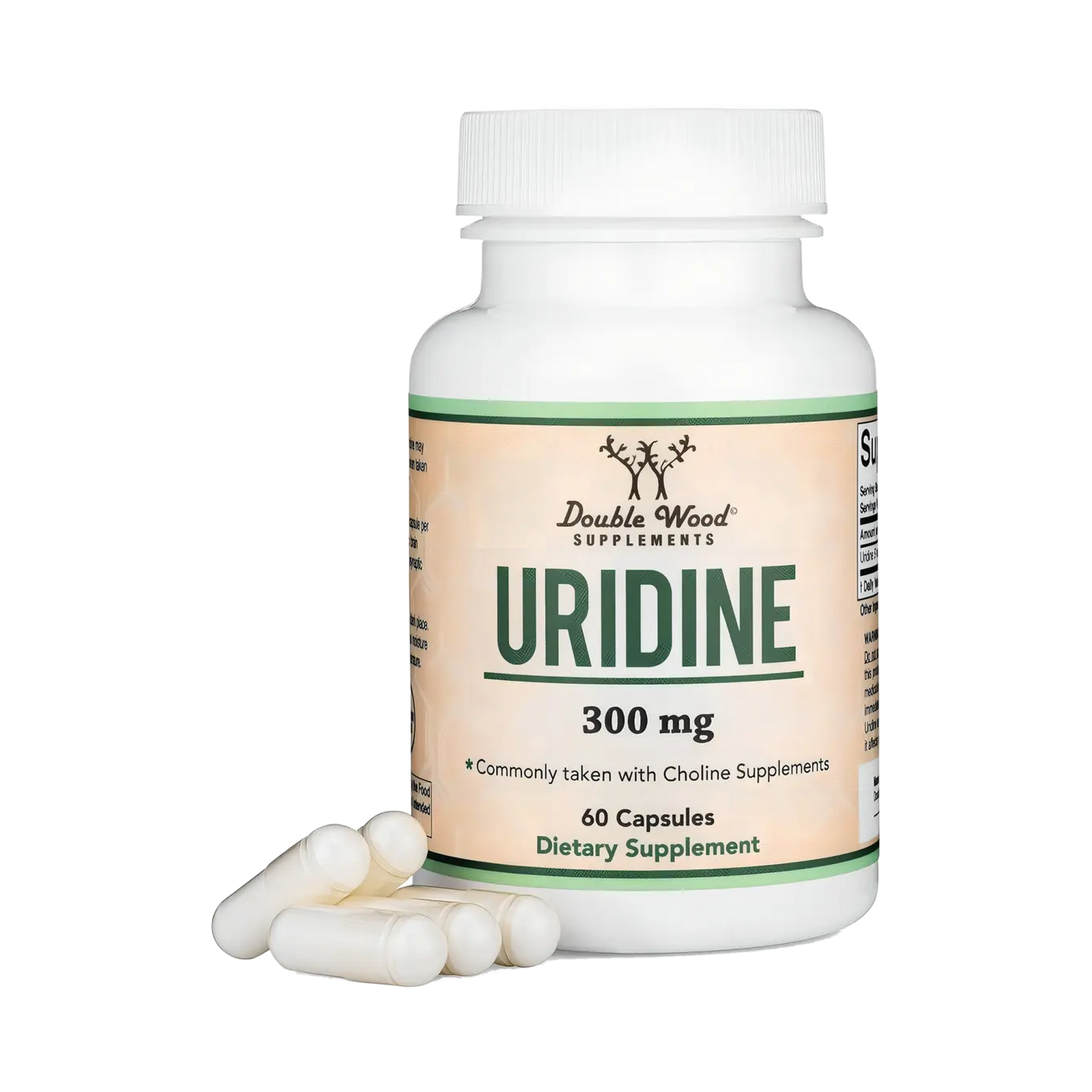 Uridine 300 mg · 60 Cápsulas · Double Wood Supplements · Uridina 5'-Monofosfato