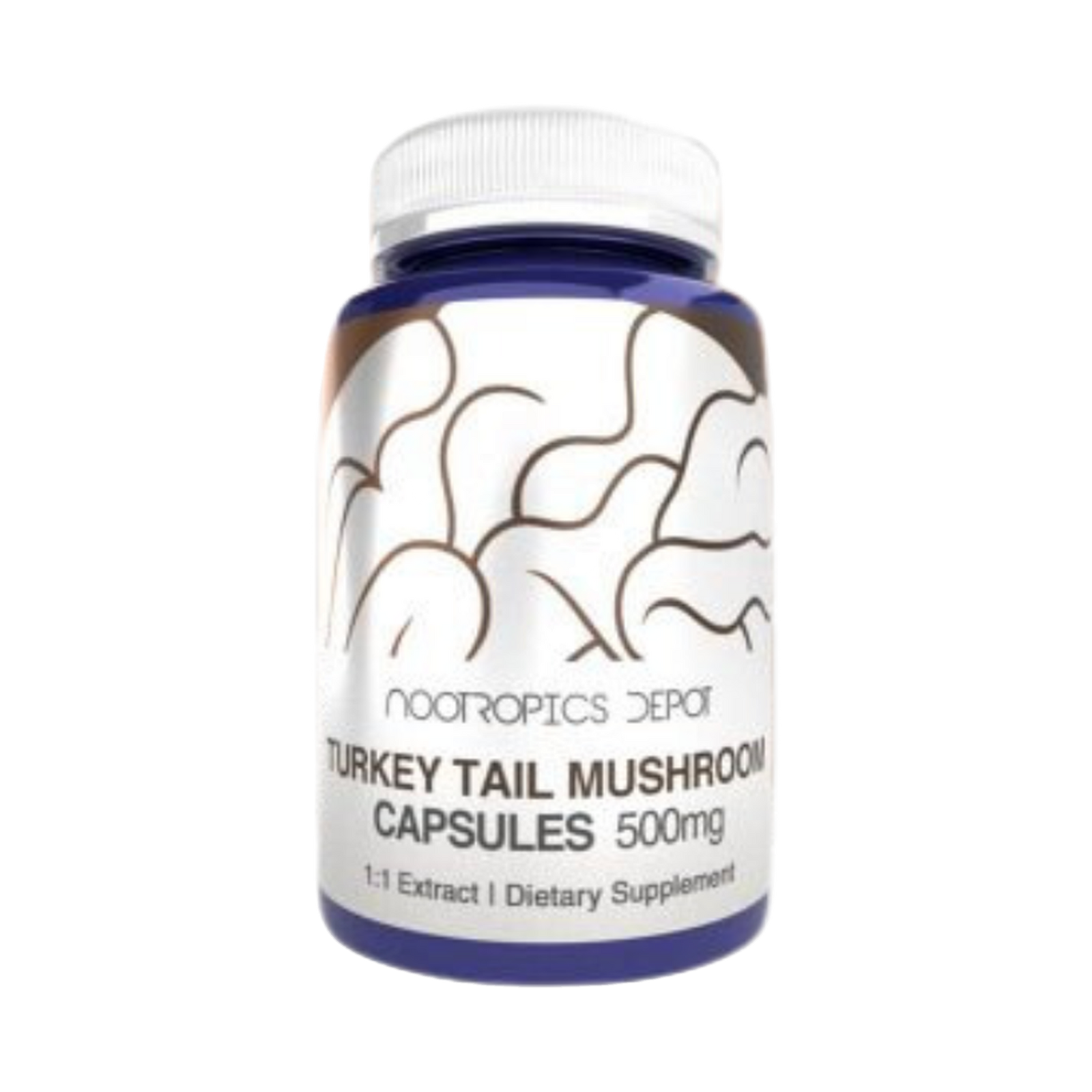 Turkey Tail Mushroom 500mg Capsules 1:1 Extract – Nootropics Depot