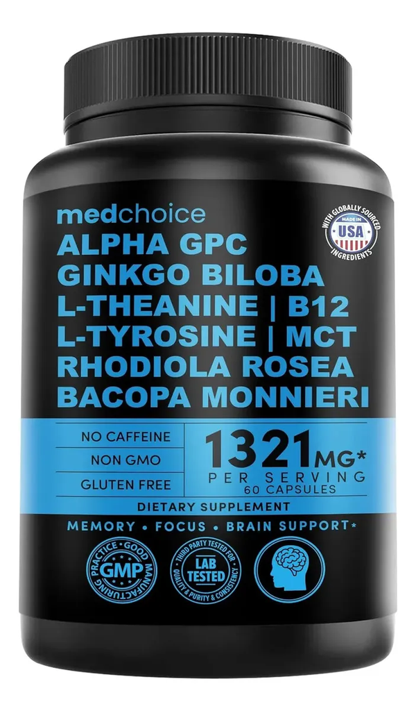 Nootrópico 11-EN-1 · 1321 mg · 60 Cápsulas · Medchoice · Sin Cafeína