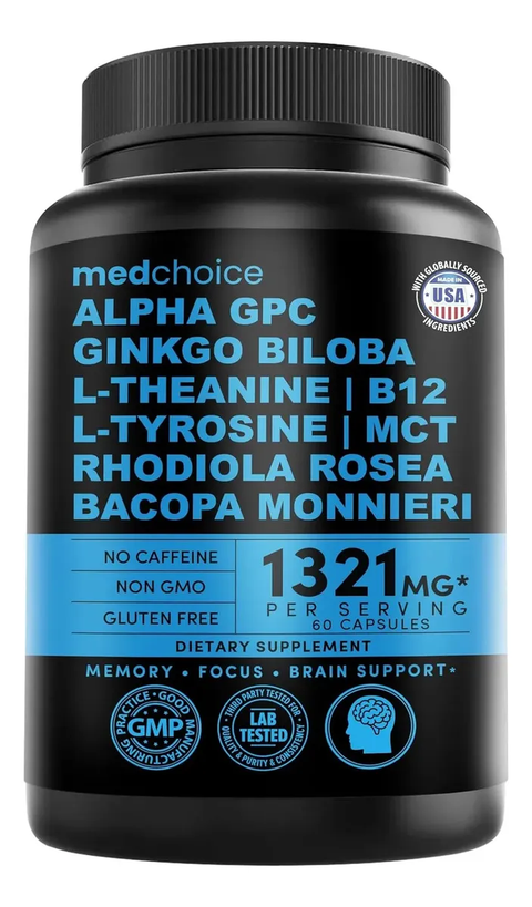 Nootrópico 11-EN-1 · 1321 mg · 60 Cápsulas · Medchoice · Sin Cafeína