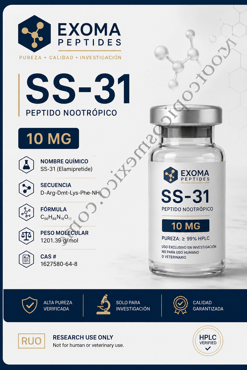 SS-31 (Elamipretide) vial – Exoma Peptides