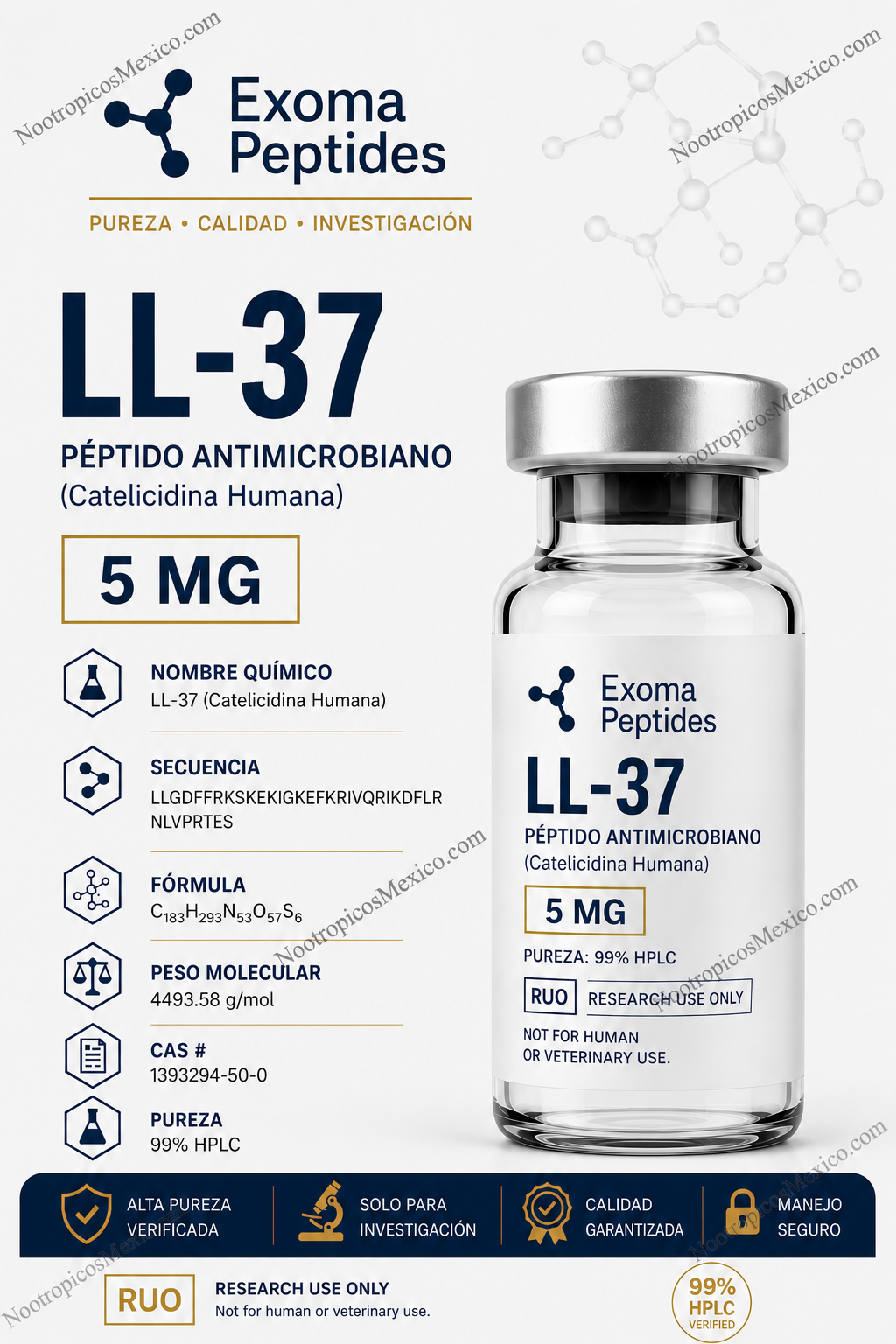 LL-37 vial 5mg – Exoma Peptides