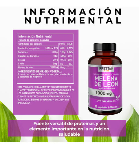 Melena de León 1000mg 60 comprimidos – Prettián XIII