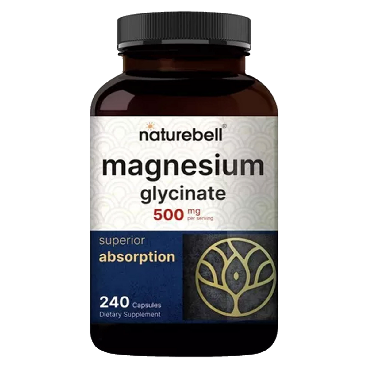 Magnesio glicinato, 240 cápsulas, 500 mg por porción